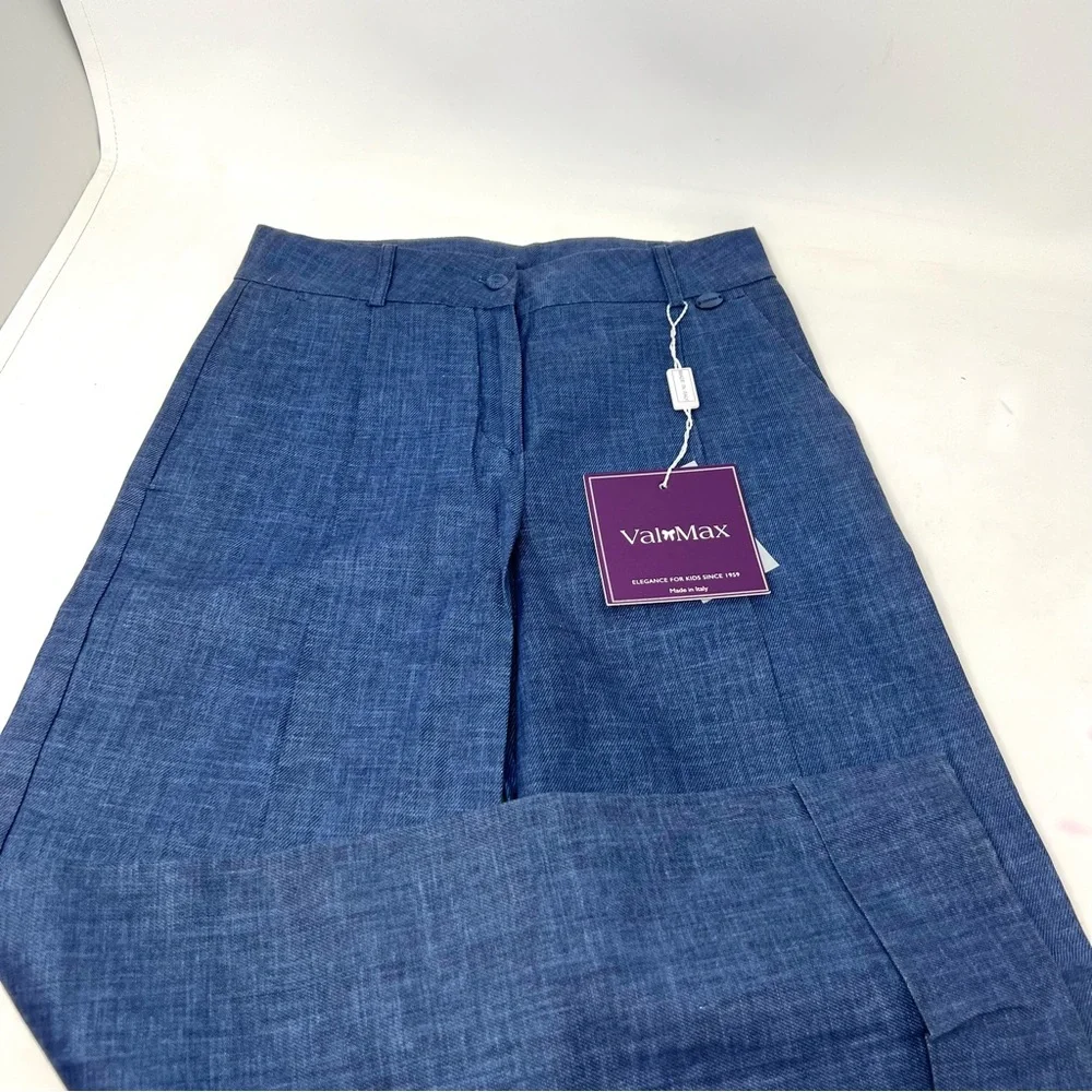 Val max Valmax flare linen viscose blue girl’s pants size 10 CL